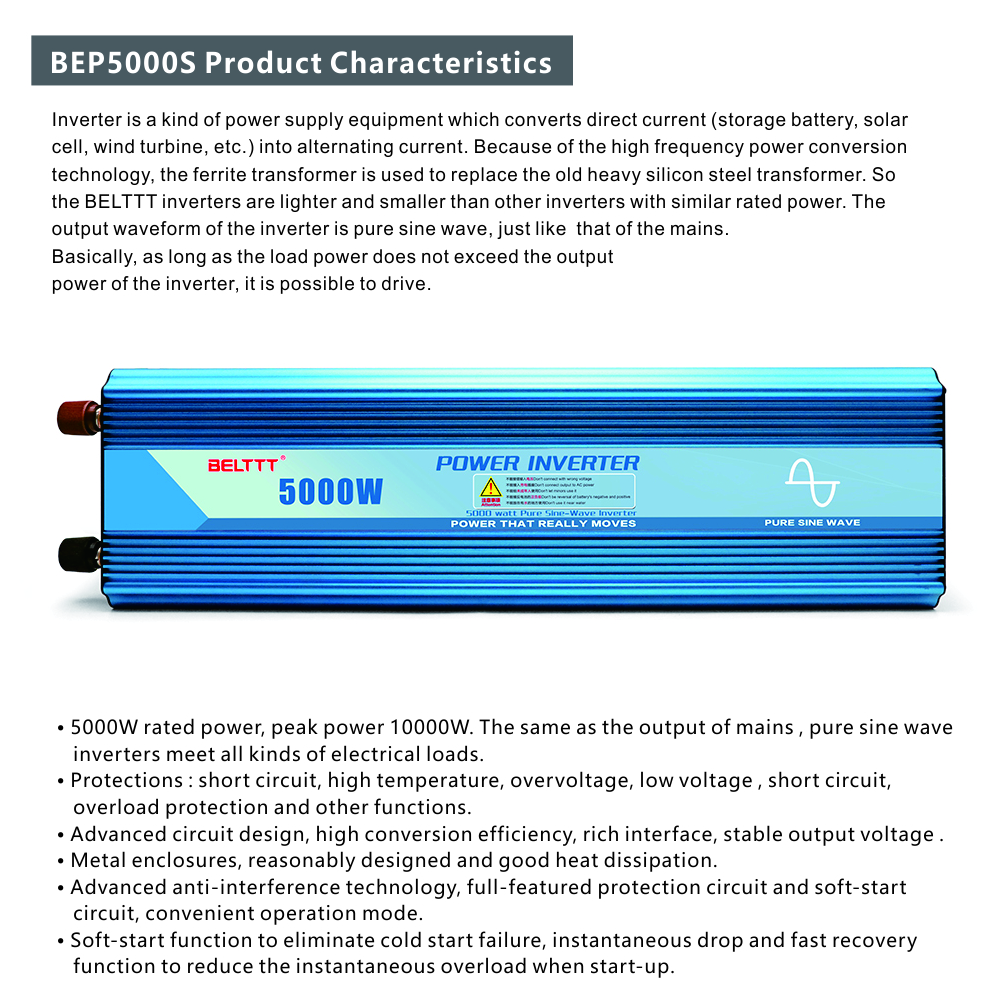 BELTTT 5000W pure sine wave inverter